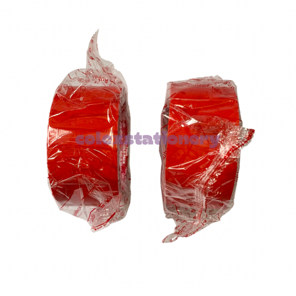 Lakban Kain Merah / Lakban Warna Merah Ukuran Besar 2 inch / Opp Merah Goldpack