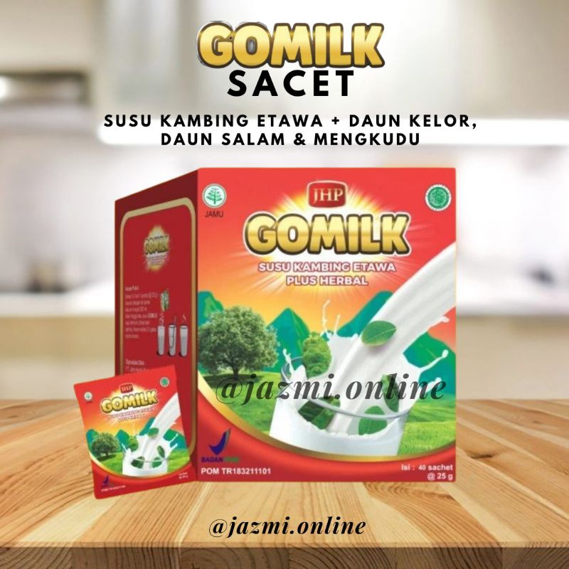 

GOMILK 40 Sacet | Susu Etawa + Herbal Daun Kelor, Daun Salam & Mengkudu