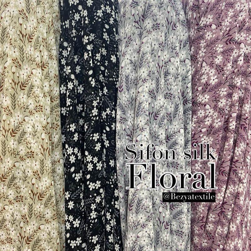 sifon silk floral / sifon silk bunga-bunga / sifon silk corak