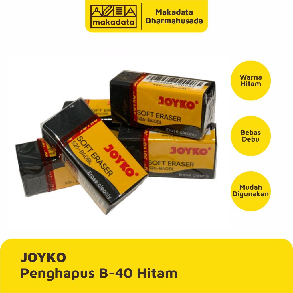 

ERASER | STIP | PENGHAPUS JOYKO 526-B40BL HITAM (1 PCS)