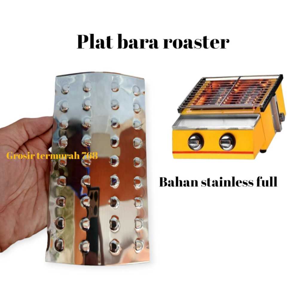 plat besi burner kompor Roaster panggang bakar /plat stainless tebal pengganti kaca kompor pangganga