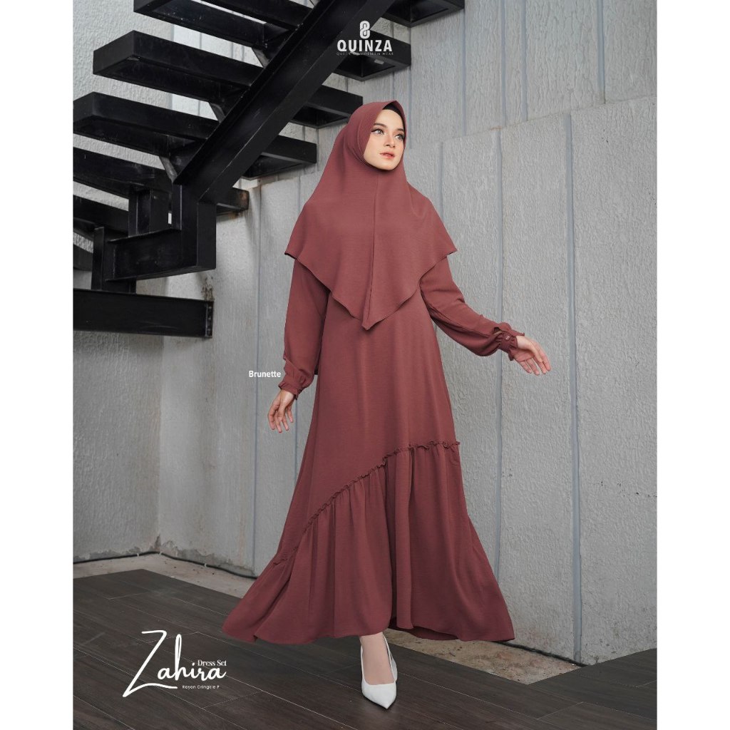 Gamis Set Zahira Quinza / Dress Set Kerudung / Quinza