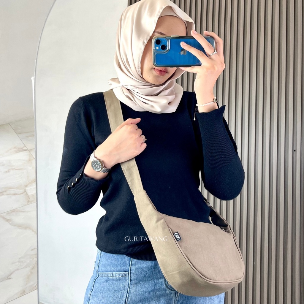 HOT DEALS [GURITAWANG] Haiko Bag Tas Selempang & Bahu Kanvas Wanita Sling Bag Shoulder Bag