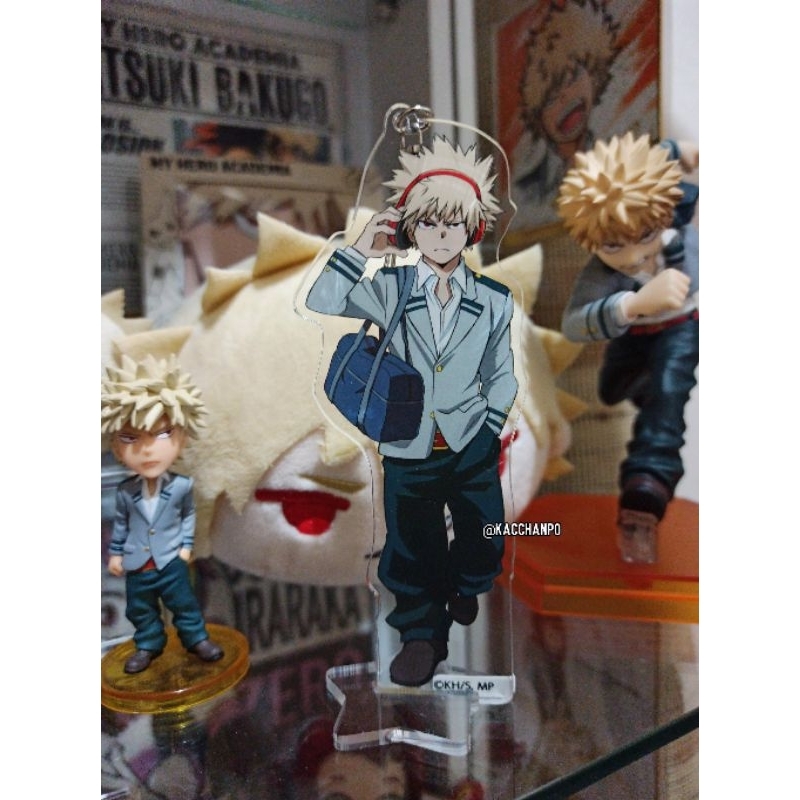 Acrylic Stand / Keychain Bakugo Katsuki Uniform Headphone BNHA Standee Akrilik My Boku No Hero Acade