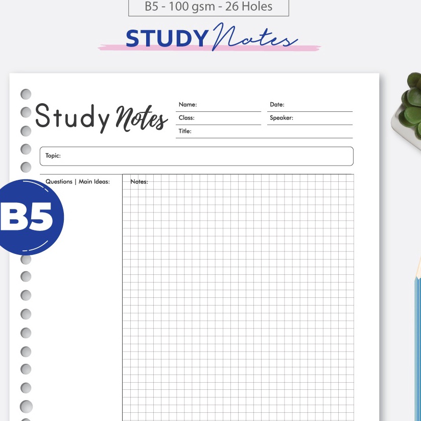 

Terjangkau Bukuqu Loose leaf B5 L18 Study Notes