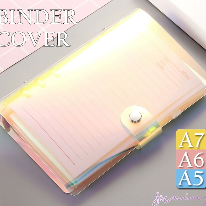 

KP8 A6 A5Clear Soft PVC Notebook Binder Cover Planner 6Ring LooseLeaf Folder
