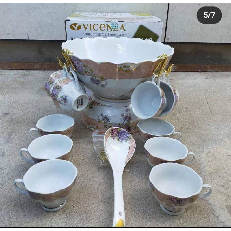 Tempat Es Buah Keramik Set Vicenza B410