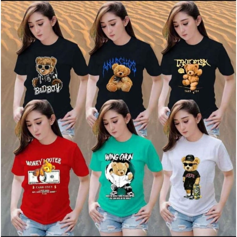 paket kaos boneka isi 5 pcs atasan pria wanita dewasa