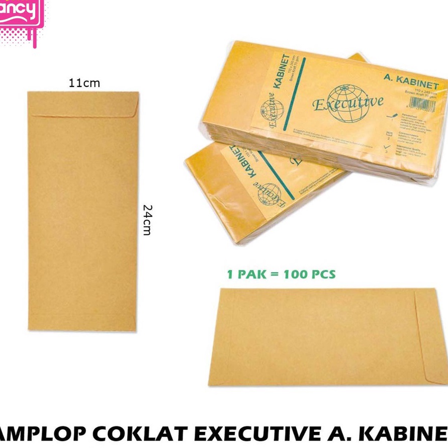 

HJ6 Amplop Coklat Kabinet Executive 11x24 1 Pak isi 1 AMEQ1AKB