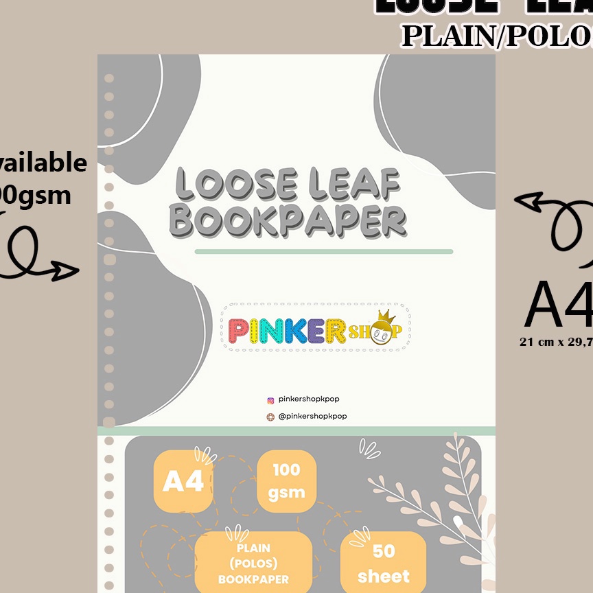

KP8 A4 Bookpaper Loose Leaf POLOS Bookpaper 9gsm by pinkershop