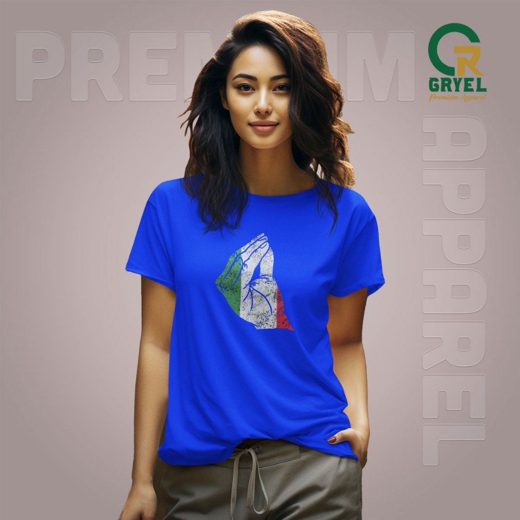TShirt Kaos Bola Euro 2024 Italy Italia Kaos Euro Italy Gesture Basic