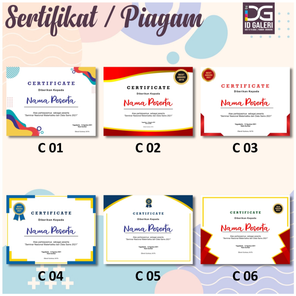 

PRINT/ CETAK SERTIFIKAT PIAGAM PENGHARGAAN