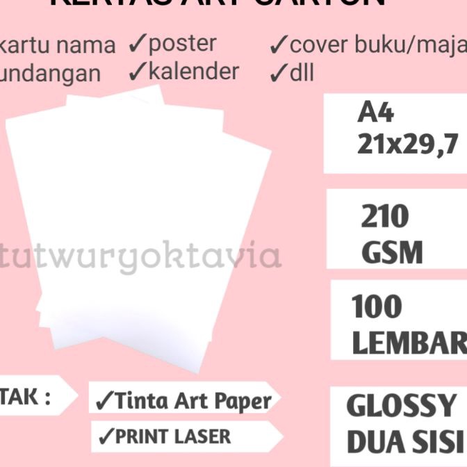 

KF7 Kertas art carton 21 gsm A4 isi 1 lembar