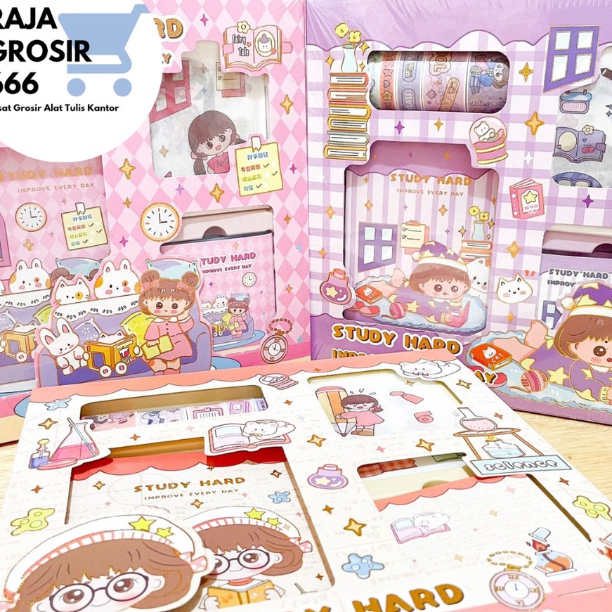 

KP8 JURNAL 4 IN 1 KODE S1 STUDY HARD WASHI TAPE STICKERSTICKY NOTESNOTEBOOK A5