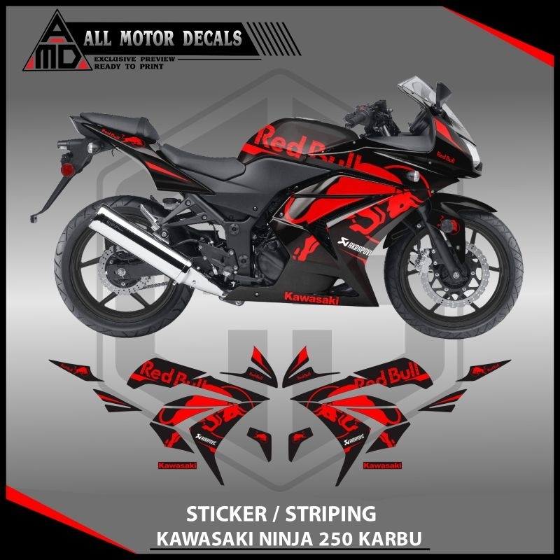 Striping Kawasaki Ninja Karbu 250 / Decal Motor Ninja 250 Karbu / Aksesoris list Variasi Stiker Ninj