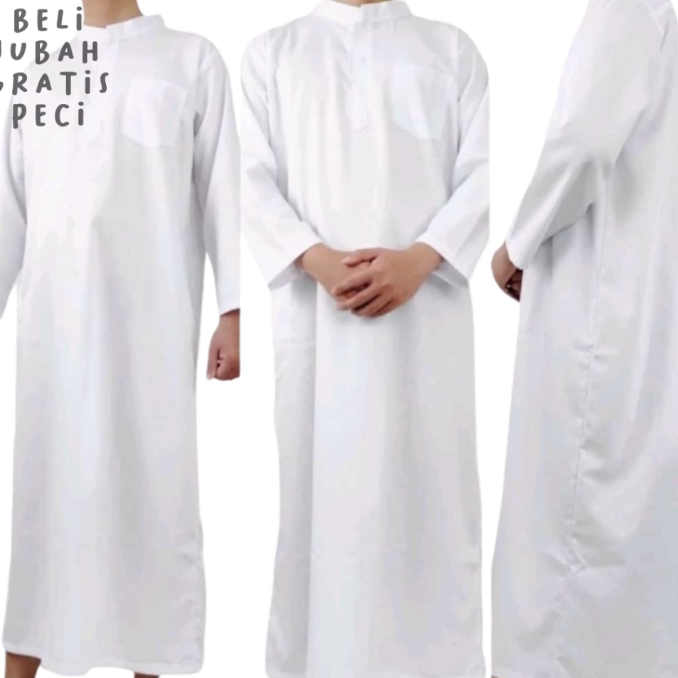 Spesial Promo  COD JUBAH PRIA GAMIS PRIA DEWASA HITAM PUTIH WARNA POLOS MODEL AL HARAMAIN