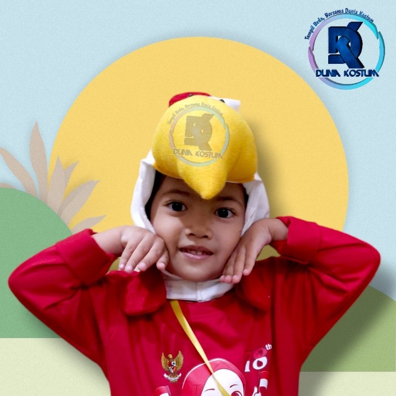 TOPI ANAK KARAKTER BINATANG AYAM / TOPI PENTAS SENI / TOPI EDUKASI
