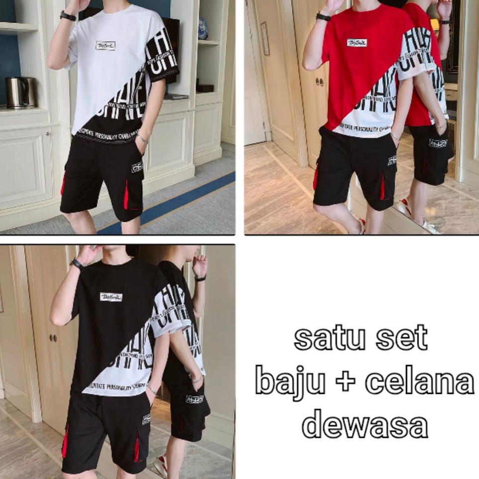 New Popular  BISA COD  STELAN Pitate BAJU  CELANA  SATU SET  baju pria  baju kekinian  mukzhop