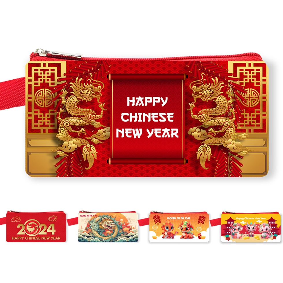 

SPONTAN Dompet Angpao Imlek Panjang Tahun Baru Naga Tahun 224 Dragon Imlek naga Chinese New Year HongPao Sin Cia Sincia dragon