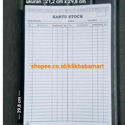 

Promo KARTU STOK FOLIO PORTRAIT KARTU PERSEDIAAN BARANG INVENTORY GUDANG ISI 1 LEMBAR