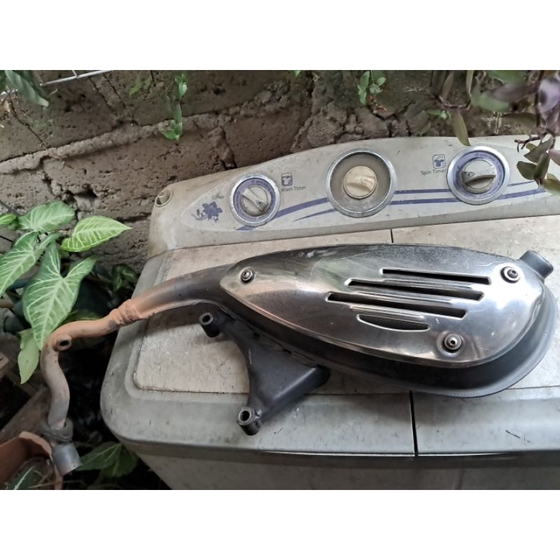 Knalpot lx vespa matic modern 3v 3 v original ori copotan standar fullsystem fullset tinggal pasang 