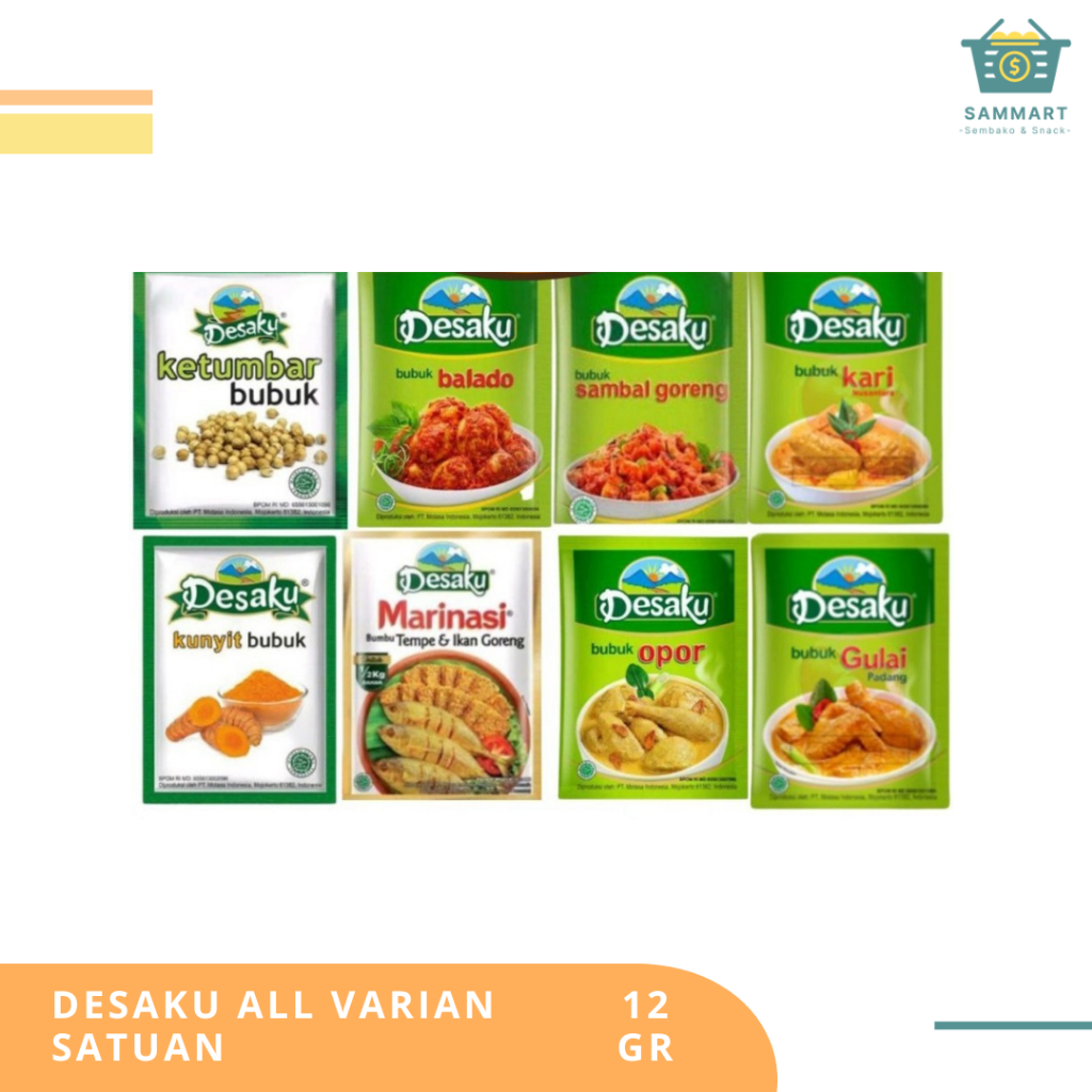 

Desaku Bubuk Balado Sachet / Bumbu Instan Balado / Gulai / Kari / Opor / Sambal Goreng / Bumbu Marinasi / Ketumbar Bubuk /