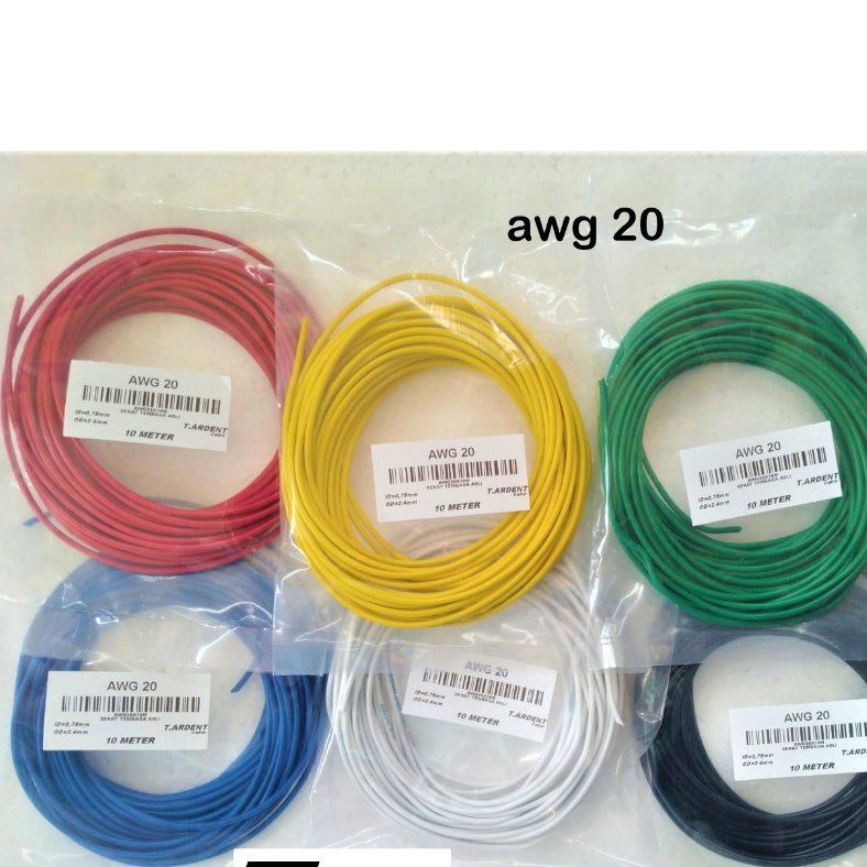 kabel awg 20 serabut tembaga 10m AWG20 kemasan 5 meter
