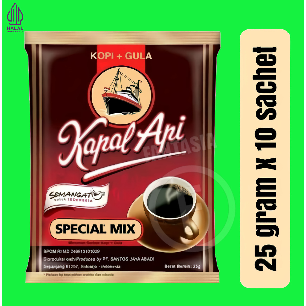 

KOPI KAPAL API SPECIAL MIX 25 GRAM PACK ISI 10 SACHET FANTASIA DENGAN PAKING AMAN