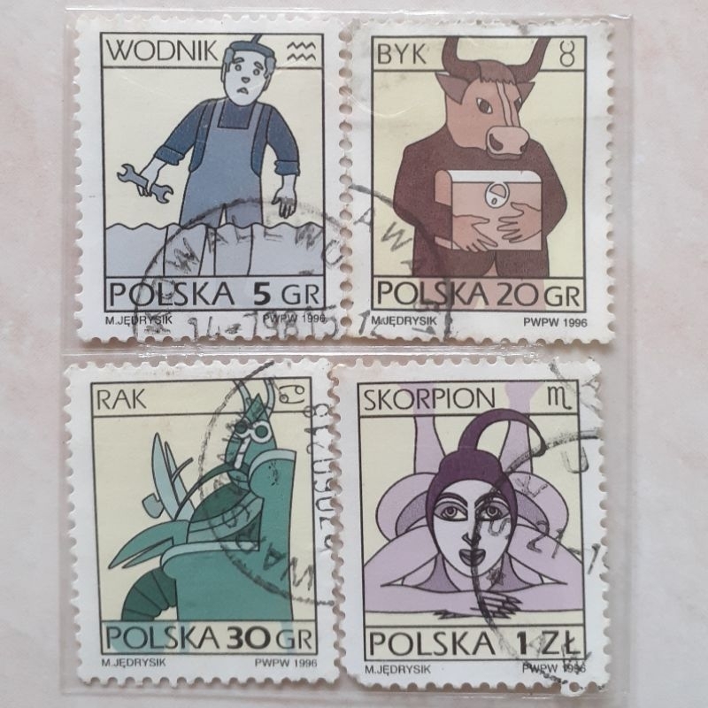 

Perangko Polandia Zodiac Signs Tahun 1996-1997 set 4pcs