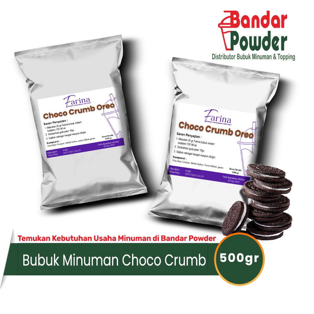 

Bubuk Minuman Choco Crumb 500gr - Farina Powder - Serbuk Coklat Premium