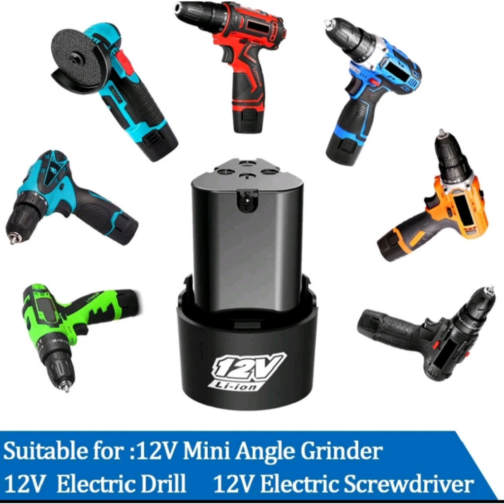 Baterai bor 12v Li - ion cordless dc 12v
