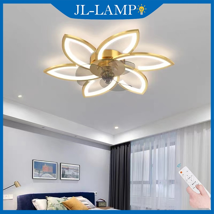 Nordic Kamar Tidur Kipas Angin Plafon Lampu Rumah Modern Ruang Tamu Restoran Tak Terlihat Kipas Angi