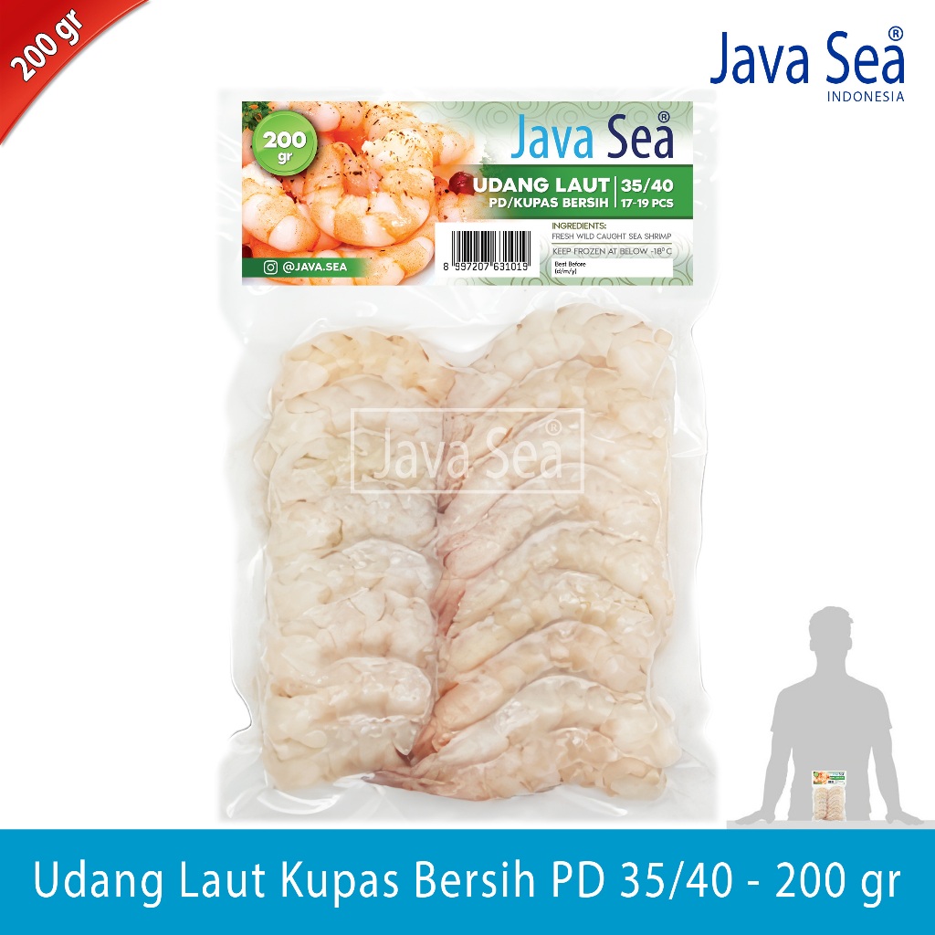 

Udang Laut Kupas Bersih PD 35/40 pack 200gr Java Sea