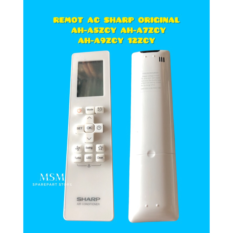 REMOT AC SHARP ORIGINAL AH-A5ZCY AH-A7ZCY AH-A9ZCY 12ZCY