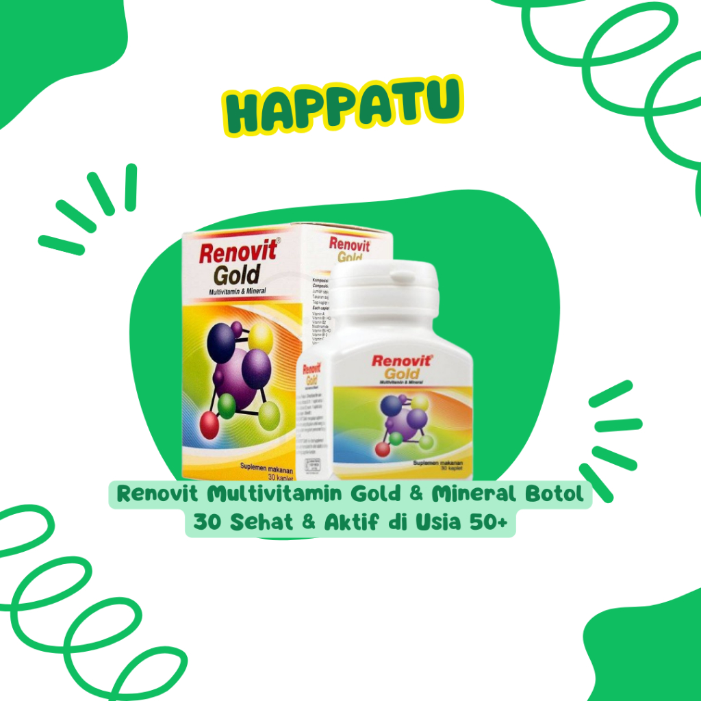 RENOVIT GOLD Multivitamin untuk Lansia  isi 30 Kapsul, Suplemen Lansia