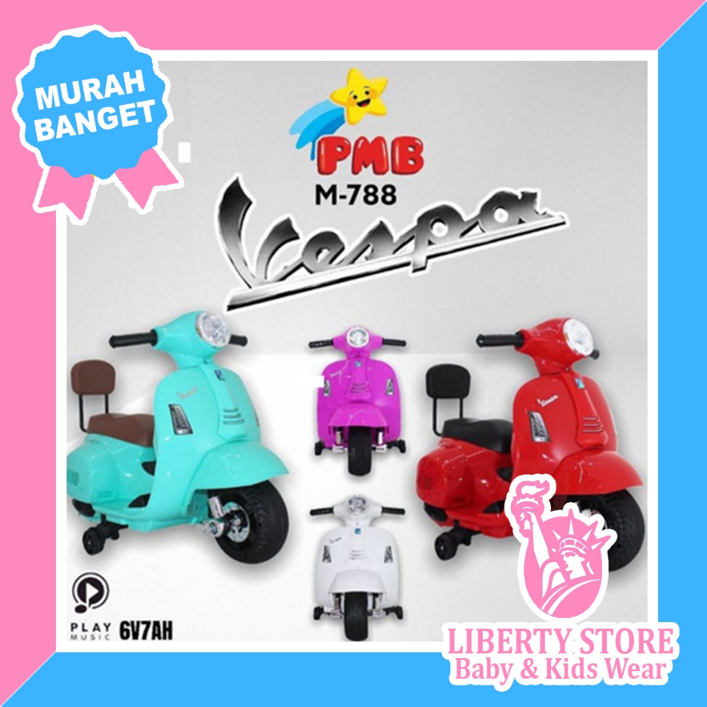 Mainan motor Aki Anak PMB MOTOR VESPA PMB-788
