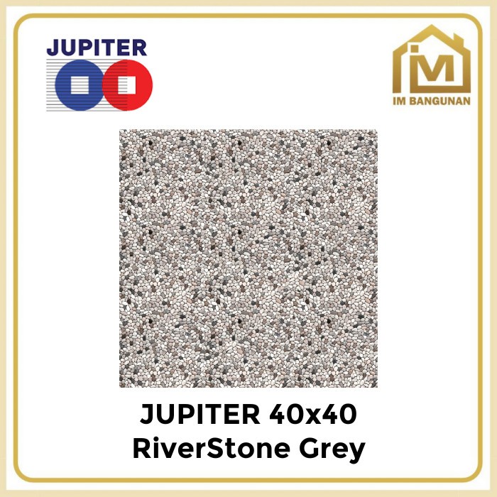 Keramik Lantai Kasar 40x40 Jupiter Riverstone Grey / Beige KW1