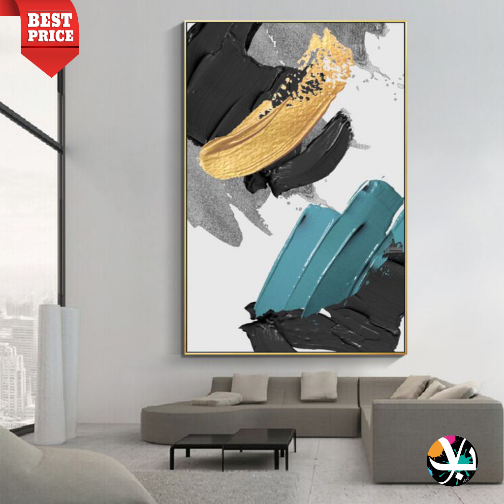 lukisan abstrak modern lukisan kanvas  timbul - lukisan aestetic abstrak