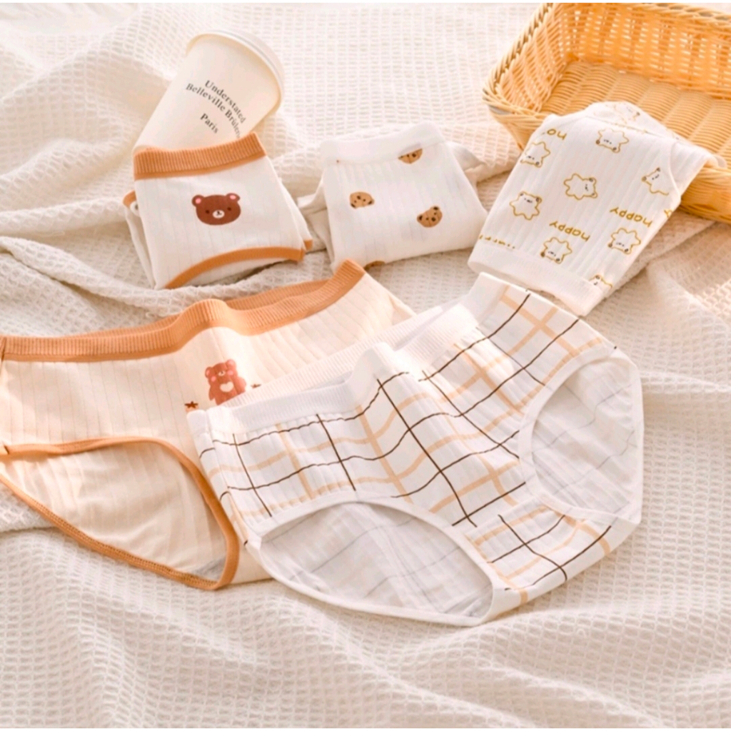 ( 6 - 12 Pcs ) Celana Dalam Wanita Imut Import | CD wanita Bahan Halus lembut | Sempak Wanita Lucu