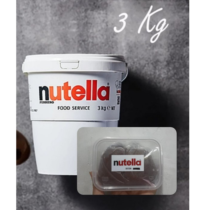 

NUTELLA 200GR ECERAN DARI KEMASAN 3KG SELAI KACANG & COKLAT HAZELNUT, TOPPING,CAKE/KUKER