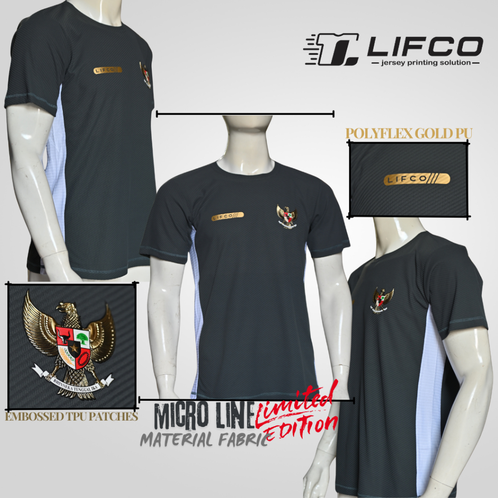 LIFCO JERSEY ORIGINAL PREMIUM DARK GREY WITH EMBOSSED TPU PATCHES  LIMITED EDITION || JERSEY RUNNING