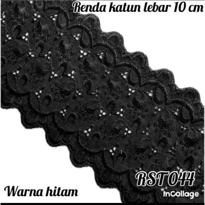 PER METER RENDA KATUN LEBAR 10CM WARNA HITAM
