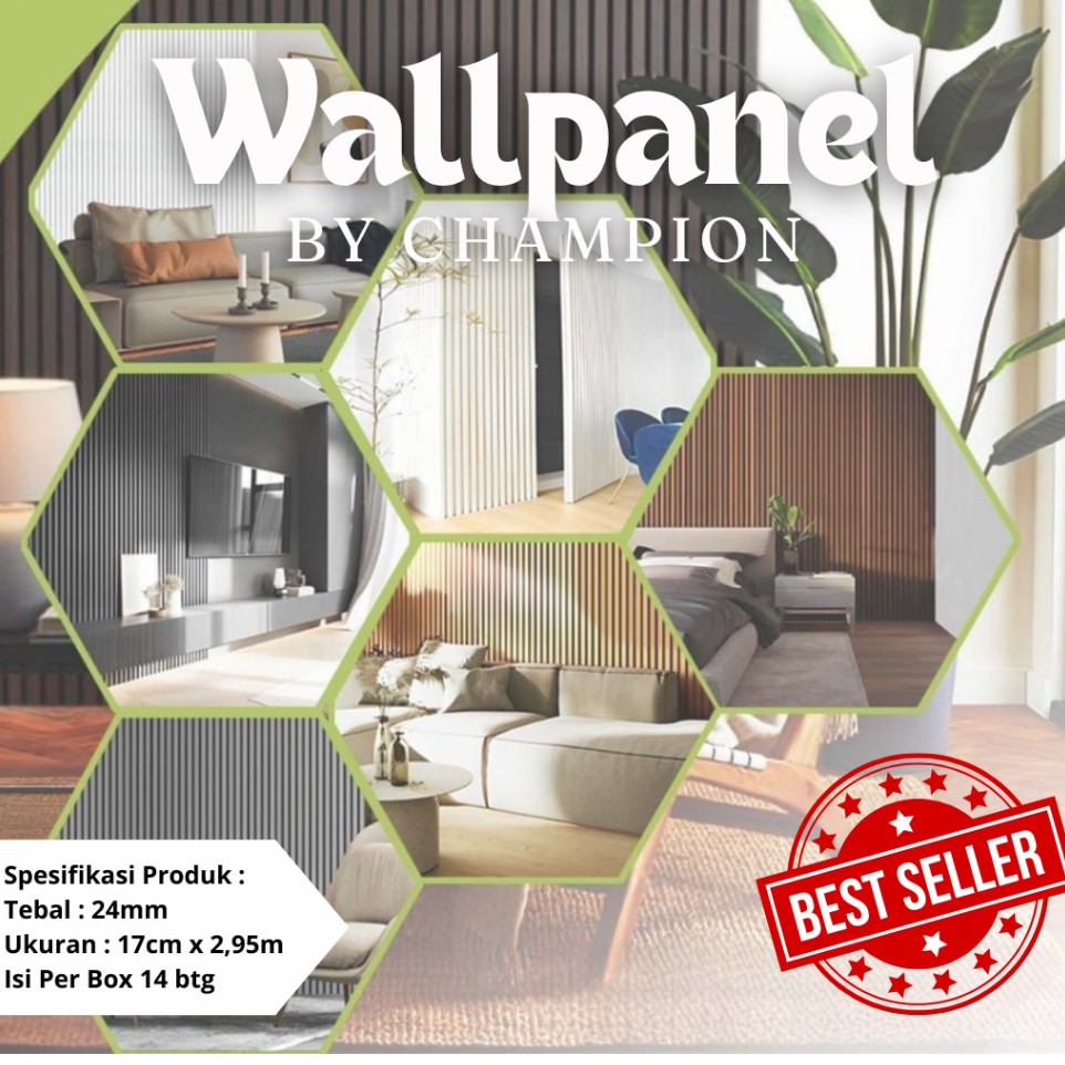 Wood Panel Champion / Wall Panel PVC Motif Wood / Tridee Wall Panel