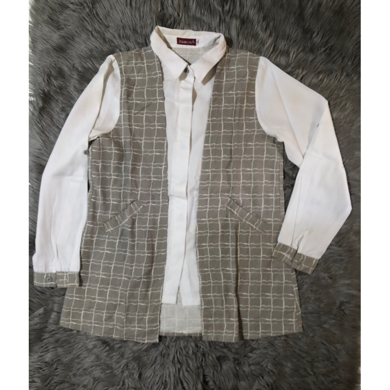 Preloved Kemeja Kotak iMAROON