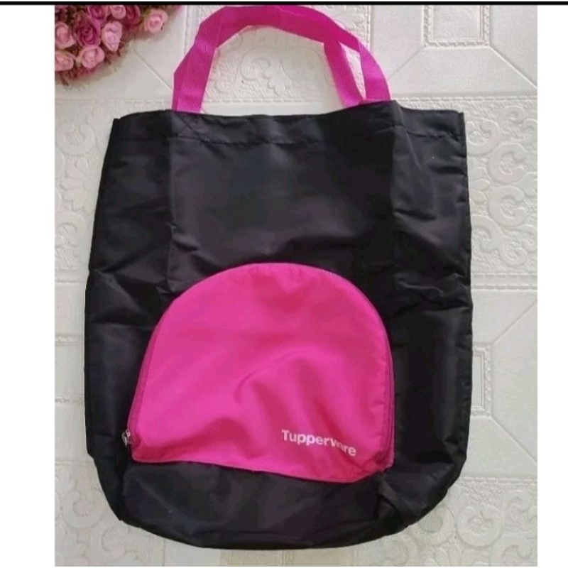 TAS LIPAT ASLI Hitam Pink Original Tas Bekal Tupperware Diskon Tas Bekal Tas Cangklong Tote Bag Tas 
