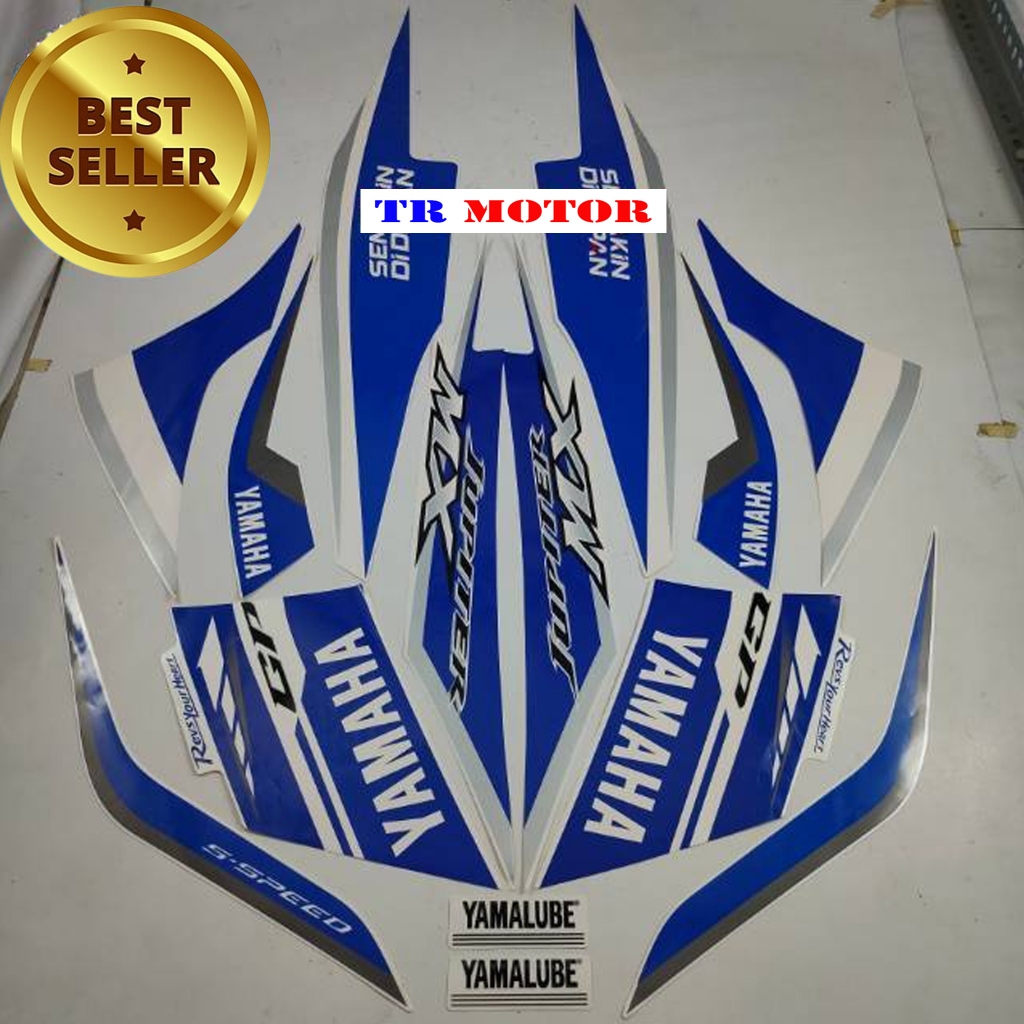 Striping Stiker Yamaha Jupiter Mx New 2014 Gp Series Biru Putih Stiker Motor Standar