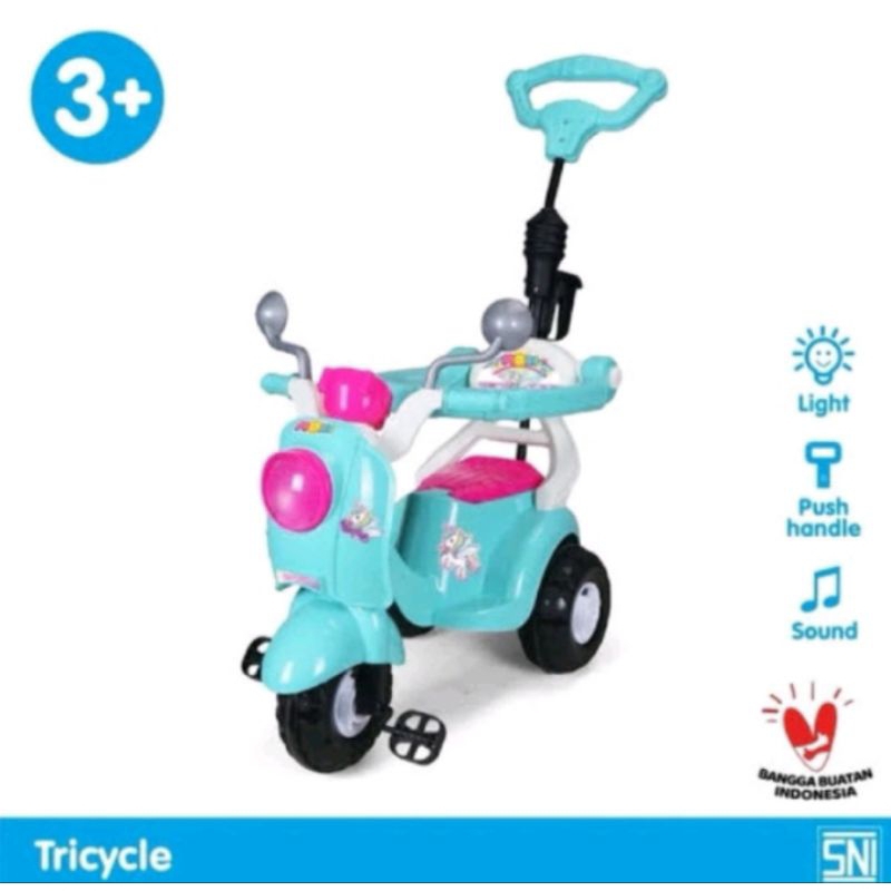 (COD) MAINAN SEPEDA DORONG VESPA SCOOTER MORI KADO ANAK MAINAN VESPA MOTOR SCOOTER (BISA COD) PROMO 