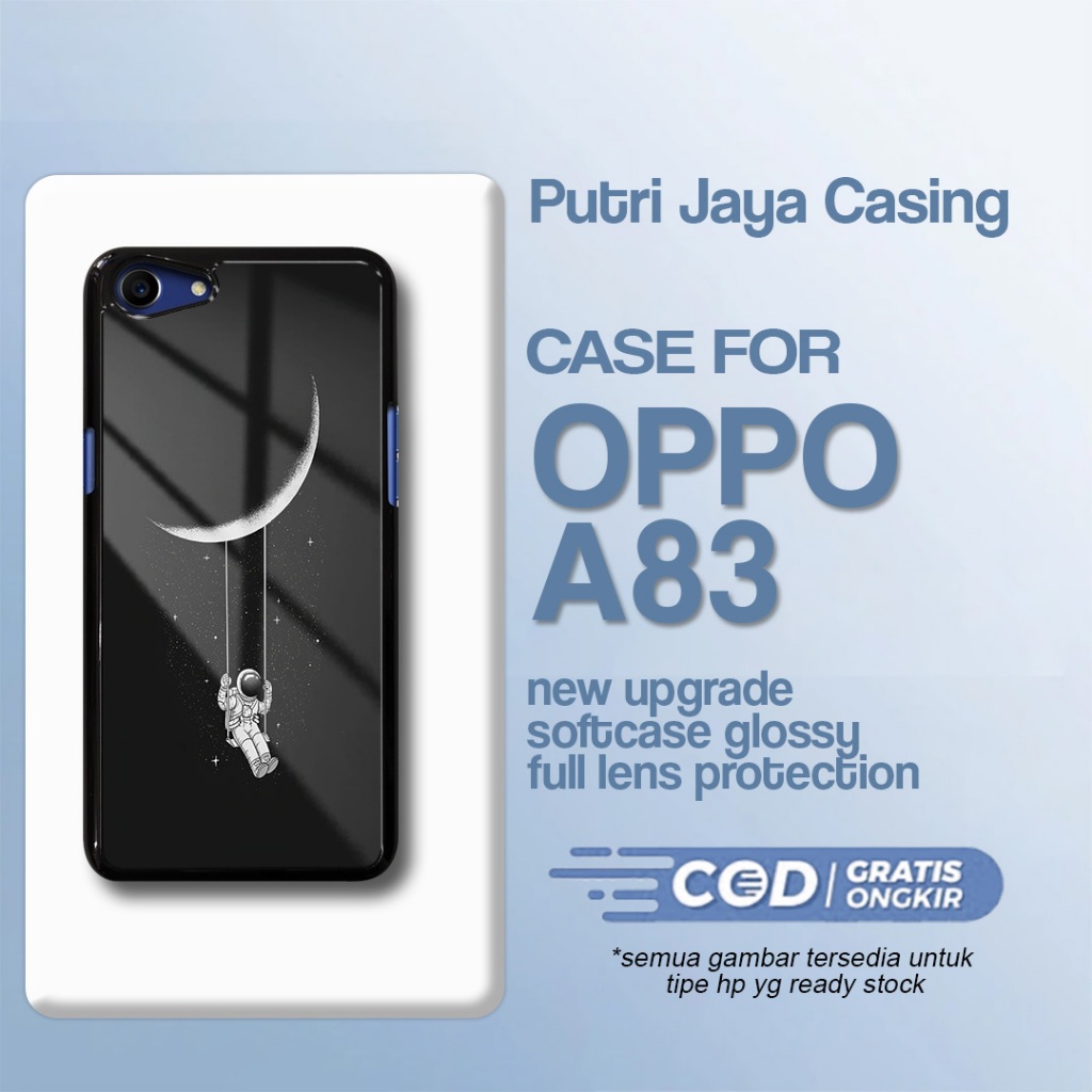 Case Oppo A83 Terbaru - Oppo A83 - Motif Astronot Baru Cute Keren - Hardcase Premium Glossy - Softca