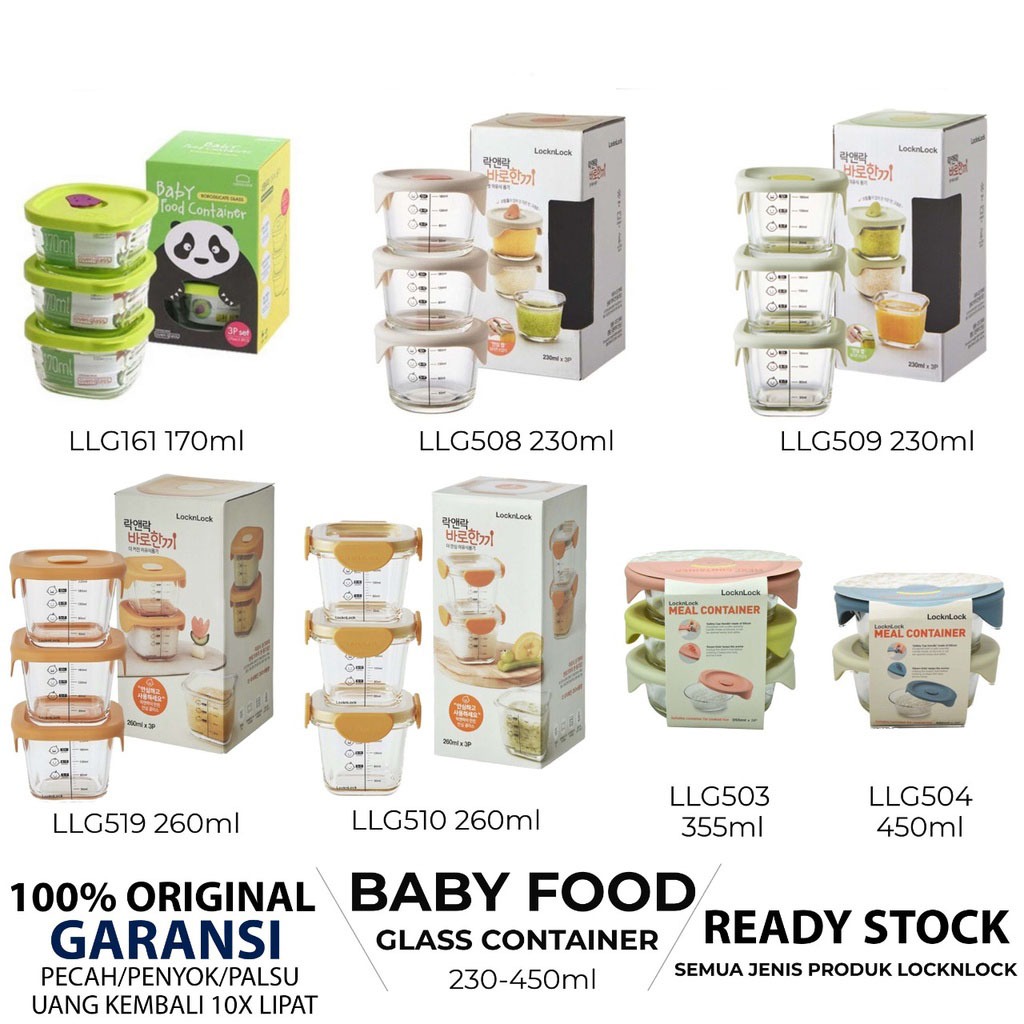 Original Lock n Lock Meal Container Oven Glass Wadah Kaca LocknLock Baby Food Container