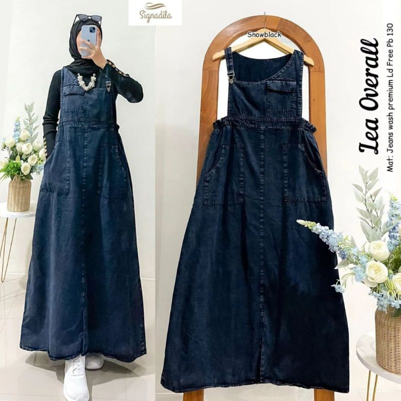 overall rok dress overall jeans free size jumbo
